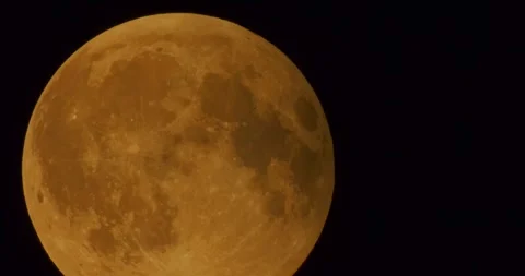 The moon after a total eclipse in a very strong close-up Stock Footage 316697601
