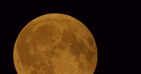 The moon after a total eclipse in a very strong close-up Stock Footage 316697622