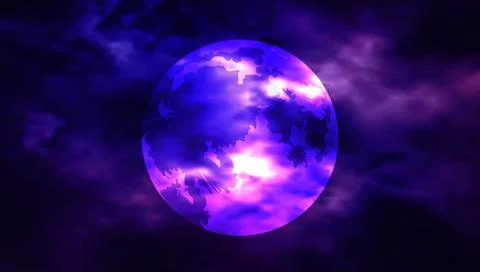 Moon among the clouds on a midnight sky. My astronomy work Stock Illustration