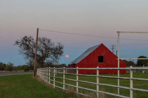 Moon and Barn Stock Photos