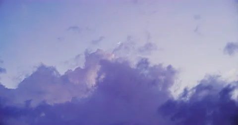 Moon And Blue Sunset Clouds As Seen From A Roof Top In Phnom Penh, Cambodia Stock Footage 151163274