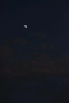 Moon and cloud on blue sky. Stock Photos