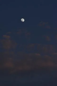 Moon and cloud on blue sky. Stock Photos