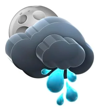 Moon and cloud with heavy rain. Stock Illustration