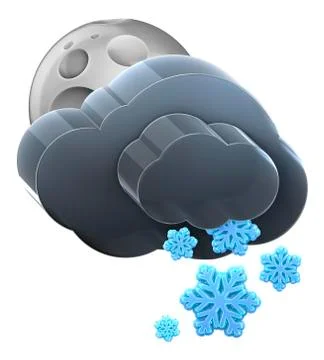 Moon and cloud with heavy snow. Stock Illustration