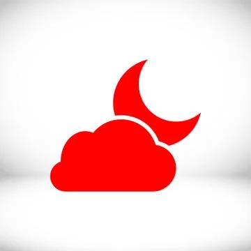 Moon and cloud icon stock vector illustration flat design イラスト素材
