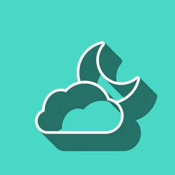 Moon and cloud icon stock vector illustration flat design イラスト素材