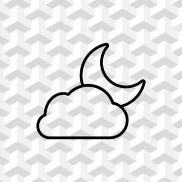 Moon and cloud icon stock vector illustration flat design イラスト素材