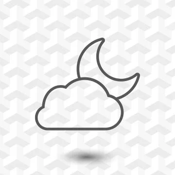Moon and cloud icon stock vector illustration flat design Ilustração Stock