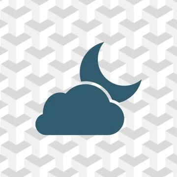 Moon and cloud icon stock vector illustration flat design イラスト素材