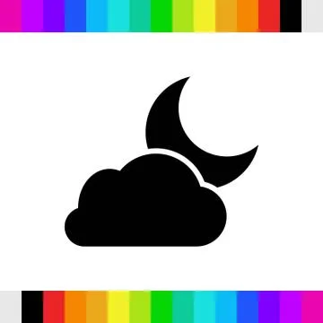 Moon and cloud icon stock vector illustration flat design Stock Illustration