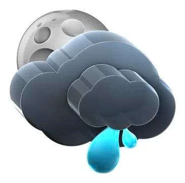 Moon and cloud with light rain. Illustrazione stock