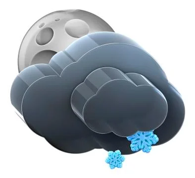 Moon and cloud with light snow. Stock Illustration