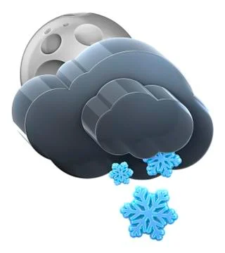 Moon and cloud with medium snow. イラスト素材