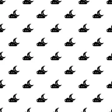 Moon and cloud pattern vector seamless 스톡 일러스트