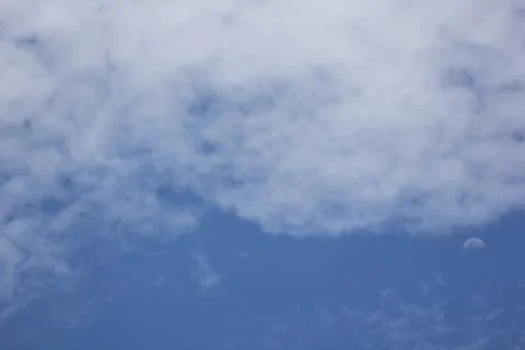 Moon and Cloud Scape  Cloud from Tropical Sky. Stock Photos