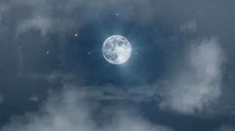 Moon and cloud sky seamless Stock Footage 32877895
