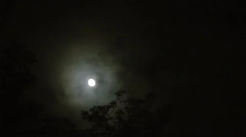 Moon and Clouds - 1 Video stock 45395324