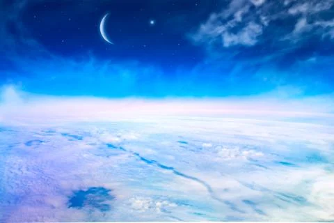 Moon and clouds 1 写真素材