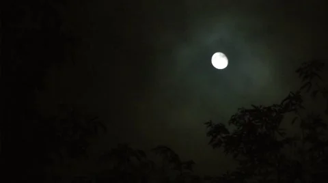 Moon and Clouds - 2 Video stock 45395323