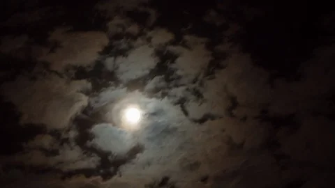 Moon and clouds are running away Stock Footage 124167844