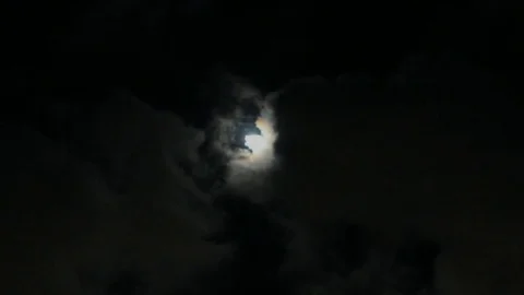 Moon and clouds Video stock 74081745
