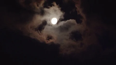 Moon and the clouds. Stock Footage 83530585