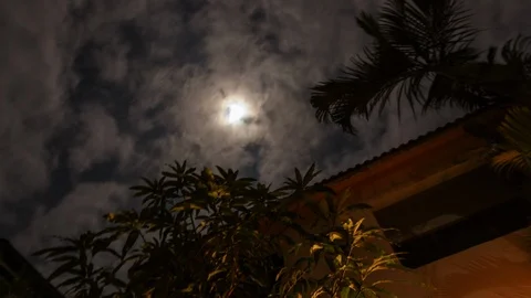 Moon and clouds Stock Footage 104524502