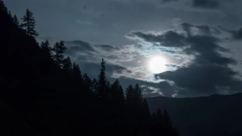 Moon and clouds Stock Footage 163377154