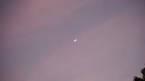 Moon and clouds in the morning Stock Footage 140145247