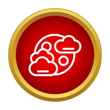 Moon and clouds at night weather forecast icon Stock Illustration