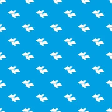 Moon and clouds pattern seamless blue イラスト素材