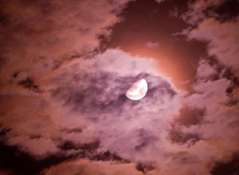 Moon and clouds Photos