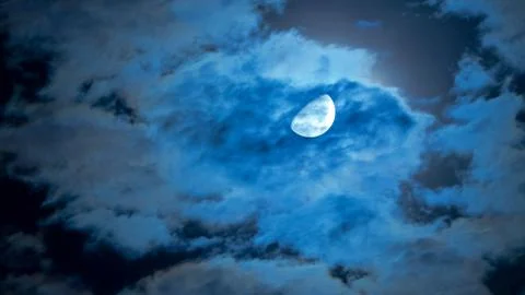 Moon and clouds 写真素材
