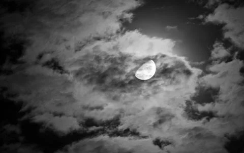 Moon and clouds Foto stock