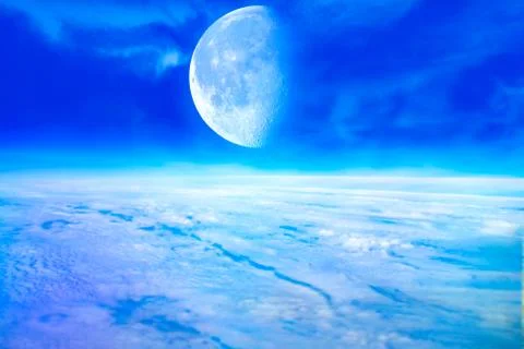 Moon and clouds Foto stock