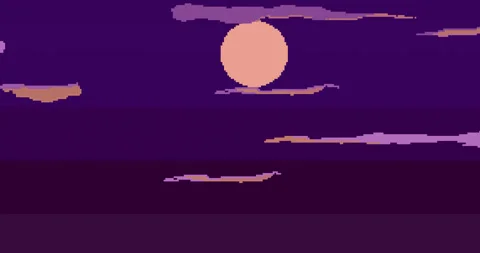 Moon and clouds. Pixel game, sky, clouds, sun, moon. Retro sci-Fi vector Video stock 315527878