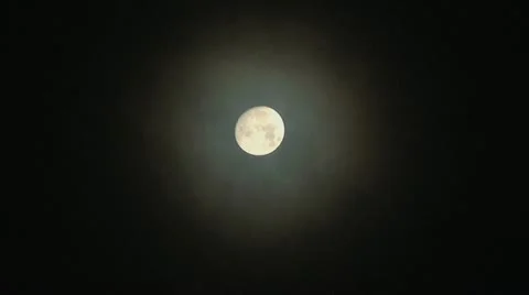 Moon and clouds in real time Stock Footage 17573861
