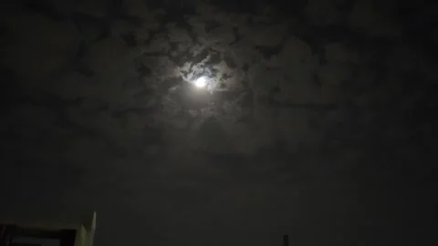 Moon and clouds in the sky at night Stock Footage 269781790