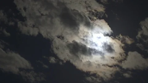 Moon and clouds time lapse Stock Footage 82910583