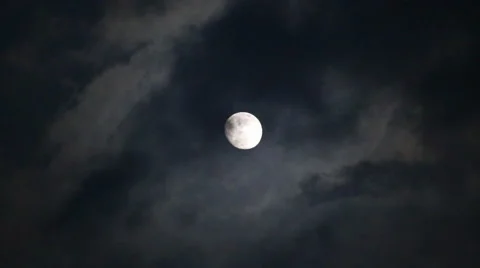 Moon and clouds timelapse.  Stock Footage 56605713