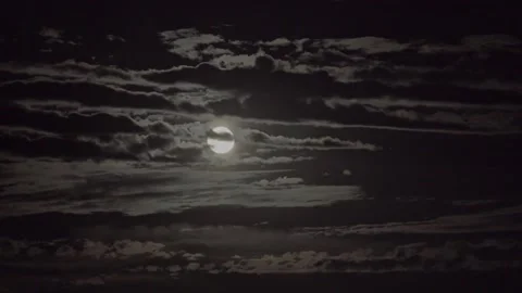 Moon and clouds timelapse Stock Footage 223946752