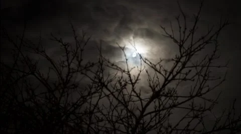 Moon and dark clouds Video stock 57362779