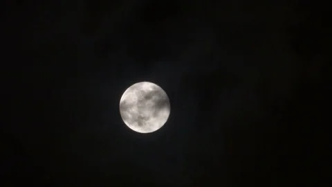 Moon and Dark Fast Clouds in the Night Stock Footage 75062395
