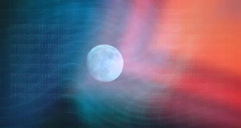 Moon and digital technologies the study of the influence of the moon Stock Illustration