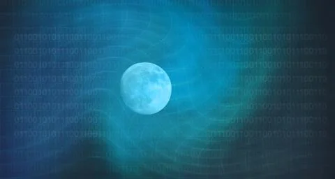 Moon and digital technologies the study of the influence of the moon Illustrazione stock
