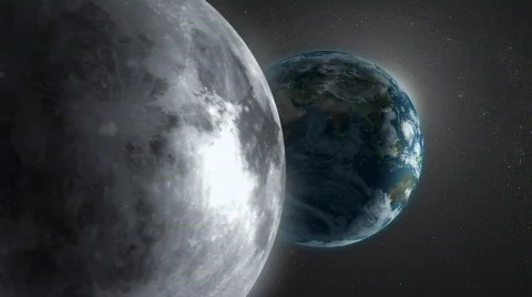 Moon and Earth fly-by  Video stock 410367
