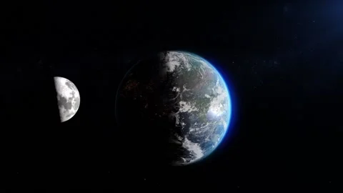 Moon and Earth in space Stock Footage 152830020