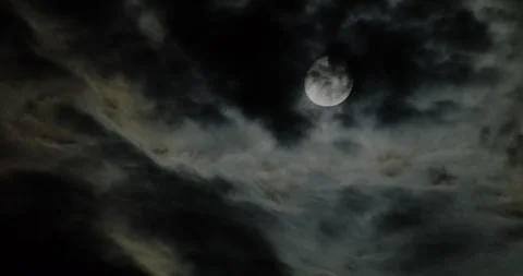 Moon and Ethereal Clouds Stock Footage 292725306
