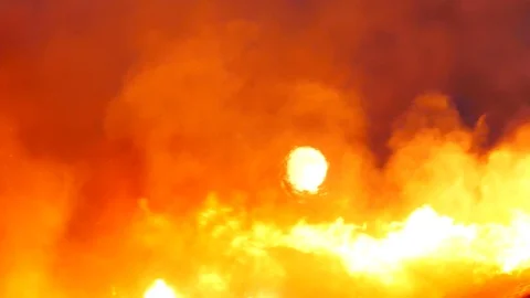 Moon and flames Stock Footage 116012886